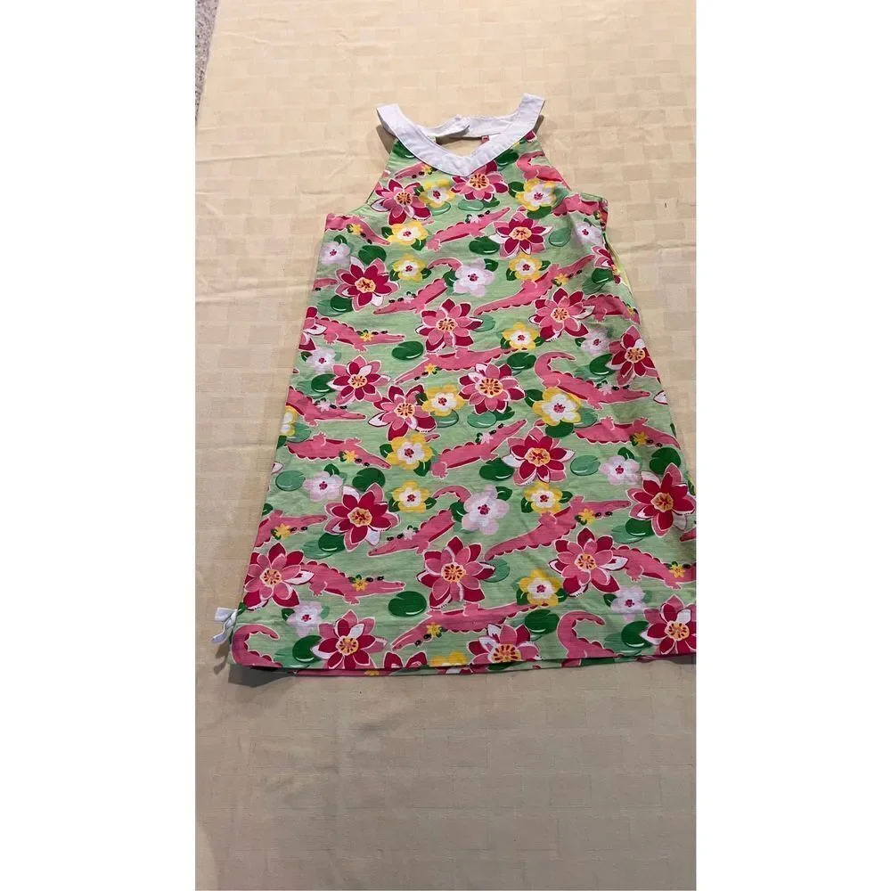 GYMBOREE GIRLS FLORAL ALLIGATOR FLORAL DRESS SIZE 10